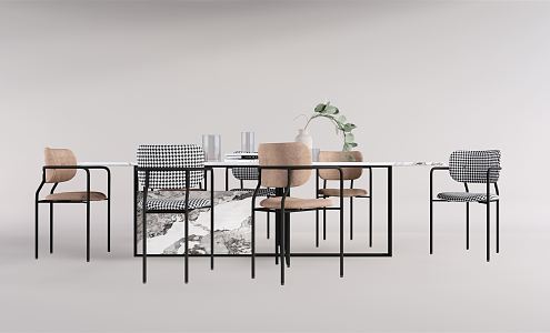 Modern Dining Table Chair Combination Dining Table Chair 3d model