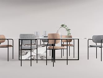 Modern Dining Table Chair Combination Dining Table Chair 3d model