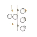 Modern Spherical Wall Lamps With Brass Silver Metal Frames On White Wall 3d model