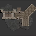 Medieval Castle Architecture With Stone Brick Walls Archway And Towers