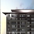 Modern Light-colored Residential Building With Overhanging Roof Spacious Balconies And Green Surroundings