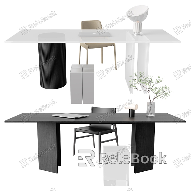 Desk and chair combination model