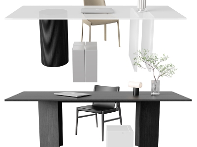 Desk and chair combination model