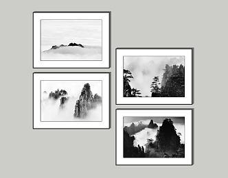 New Chinese Landscape Painting Decorative Hanging Painting 3d model