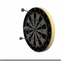 Dartboard With Darts As Throwing Weapon For Target Game And Numbers 3d model