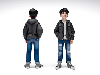Boys Youth Blind Box Figures Asian Boys Cartoon Characters Game Characters Anime Characters 3d model