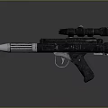 Modern Tactical Weapon With Rifled Barrel And Mounted Scope 3d model