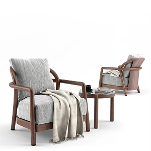 New Chinese Style Sofa Chair Solid Wood Leisure Chair Rounding Several Combinations 3d model