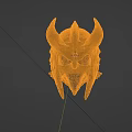 Horned Blue Fantasy Helmet With Intricate Sculpted Design And Armor Elements