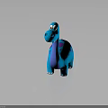 Cute Blue Cartoon Dinosaur Character With Purple Spots And Friendly Look
