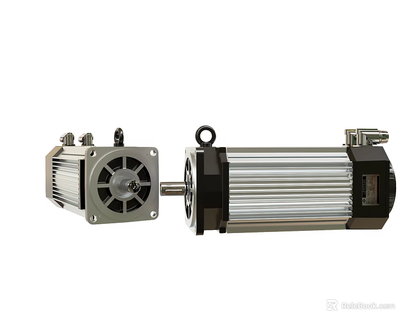 Industrial Equipment High Efficiency Electric Motors With Precision Engineering And Durable Design 3d model 