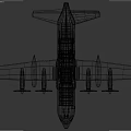 U.S. Air Force Military Transport Aircraft with Four Propellers and Wing Structure