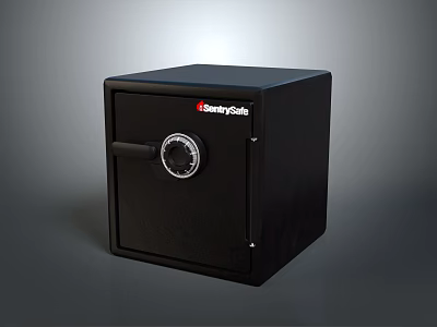 Black SecuritySafe Home Safe With Combination Lock Handle And Durable Design 3d model