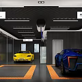 4S Dealership Car Wash Area With Luxury Sports Cars Modern Lighting And Washing Equipment