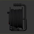 Gray Cable Reel With Coiled Cable Plug And Socket For Home Use