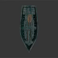 Vintage Green Wooden Boat With Weathered Planks On Dark Background