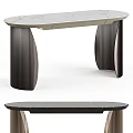 Modern Console Table With Marble Top Wooden Curved Legs And Living Room Decorative Furniture