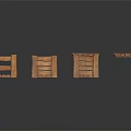 Four Wooden Storage Boxes In Various Shapes With Open And Closed States On Dark Background