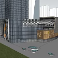 Modern Commercial Complex Architectural Design With Glass Facade And Urban Plaza
