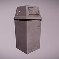 Gray Rubbish Bin With Lid And Disposal Function For Outdoor Use 3d model