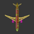 MC-21-300 Commercial Aircraft With White Body And Blue UAC Tail