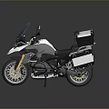 Adventure Touring Motorcycle With Windshield Side Cases Top Case And Silver Gray Finish