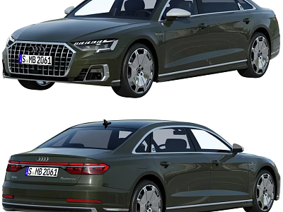 Dark Green Luxury Sedan With Sleek Body Modern Design And Alloy Wheels 3d model