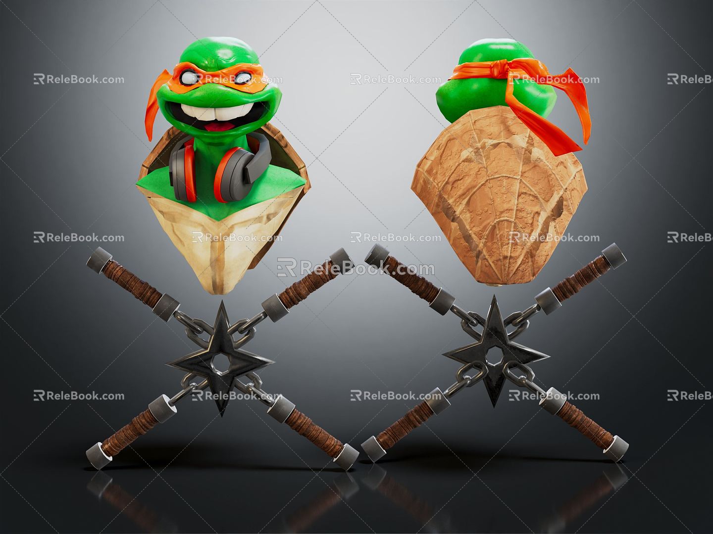 Modern anime characters Teenage Mutant Ninja Turtles 3d model