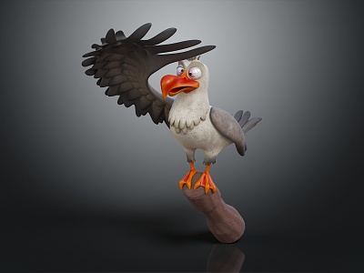 Modern Parrot Cartoon Bird Cartoon Parrot 3d model