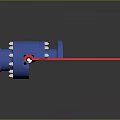 Industrial Ball Valve With Blue Flange Silver Body And Red Handle