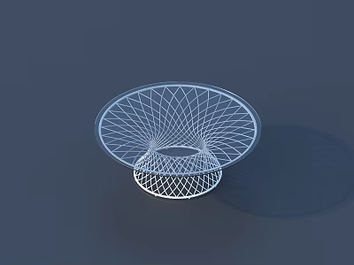 Modern White Mesh Road Traffic Facility With Circular Structure And Urban Safety Design 3d model