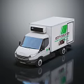 White EUTOTHERM Commercial Refrigerated Truck With Green Side Stripes And Logo