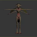Fantasy Alien Creature Character With Unique Head Design And Wing Like Appendages