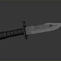 Tactical Military Knife With Black Textured Handle And Sharp Stainless Steel Blade