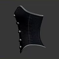 Classic Dark Corset With White Stripes And Pearl Buttons Design