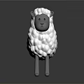 Soft White Sheep Plush Toy With Gray Head Legs And Textured Fur