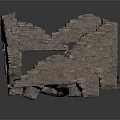 Ancient Stone Ruins Structure Featuring Archway And Weathered Stone Blocks 3d model