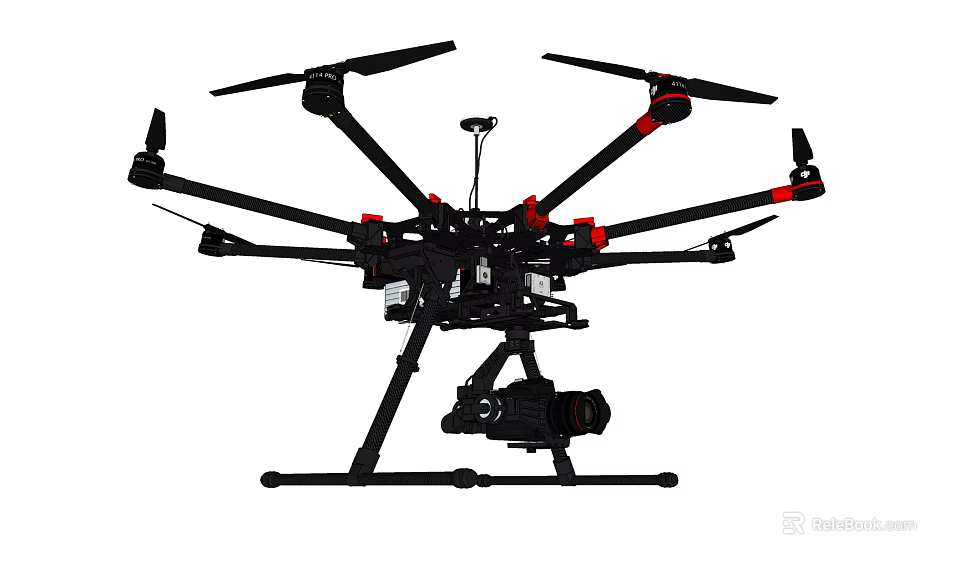 Smart Drone With Multi Rotor Structure And Professional Camera Equipment 3d model 