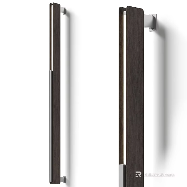 Modern Minimalist Wall Lamp Design For Interior Wall With Dark Wood Accent And White Background 3d model 