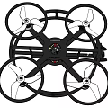 Black Frame Quadcopter Drone With Four White Propellers And Central Design 3d model