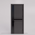 Black Modern Security Door With Secure Lock System And Steel Construction 3d model
