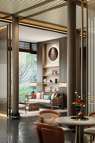 New Chinese Style Negotiation Area Panshi Sales Office Negotiation Area 3d model