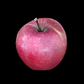 Fresh Red Apple with Stem and White Specks on Black Background 3d model