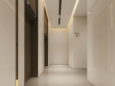 Office elevator hall 3d model