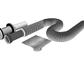 Stainless Steel Flexible Pipe With Round Fittings And Square Grille Components