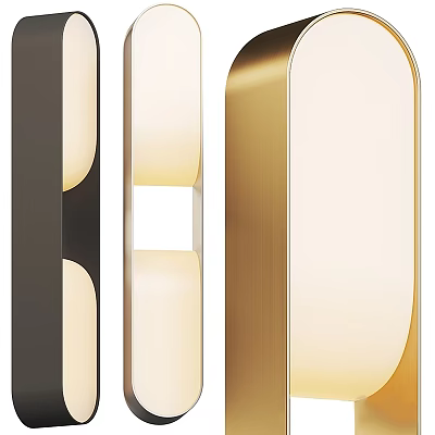 Modern Wall Sconce Design With Gold And Black Metal Frames And Soft Warm Light 3d model