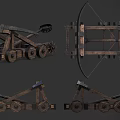 Modern stone-throwing machine slingshot 3d model