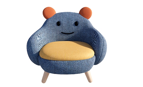 Modern Children's Chair Cartoon Smiley Children's Chair 3d model