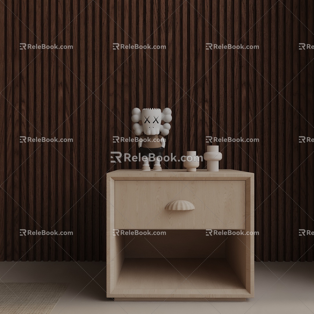 Modern Bedside Cabinet 3d model