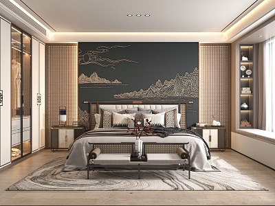 New Chinese bedroom model